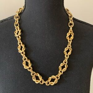 Talbots vintage goldtone mixed link double link chain. Necklace with extender.